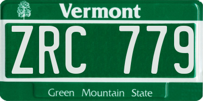 VT license plate ZRC779