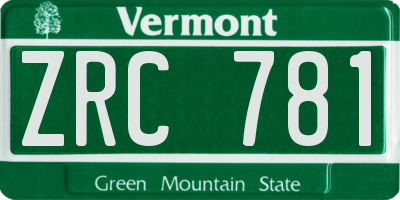 VT license plate ZRC781