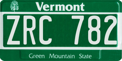 VT license plate ZRC782