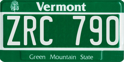 VT license plate ZRC790