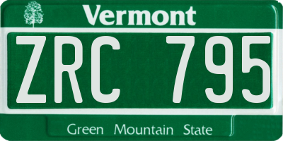 VT license plate ZRC795