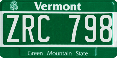 VT license plate ZRC798