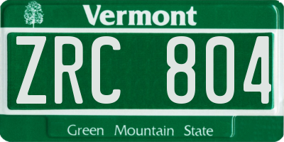 VT license plate ZRC804