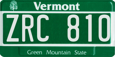 VT license plate ZRC810