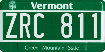 VT license plate ZRC811