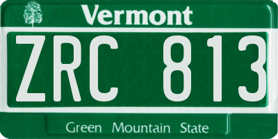 VT license plate ZRC813