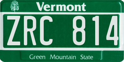 VT license plate ZRC814