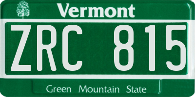 VT license plate ZRC815