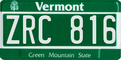 VT license plate ZRC816