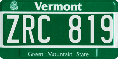 VT license plate ZRC819