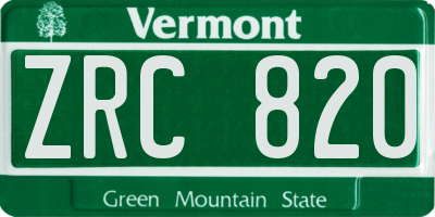 VT license plate ZRC820