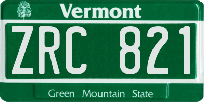 VT license plate ZRC821
