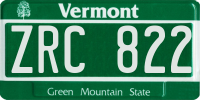 VT license plate ZRC822