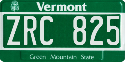 VT license plate ZRC825