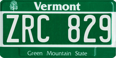 VT license plate ZRC829