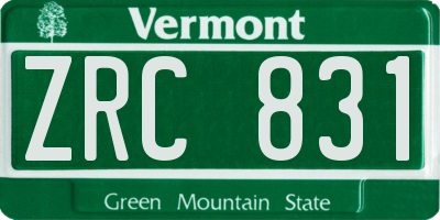 VT license plate ZRC831