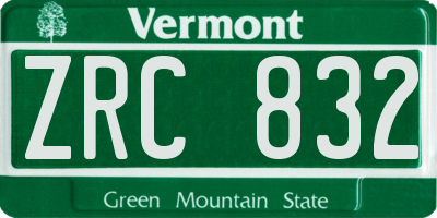 VT license plate ZRC832