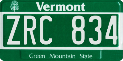 VT license plate ZRC834