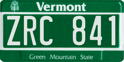 VT license plate ZRC841