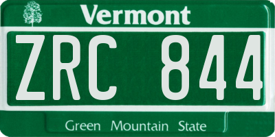 VT license plate ZRC844