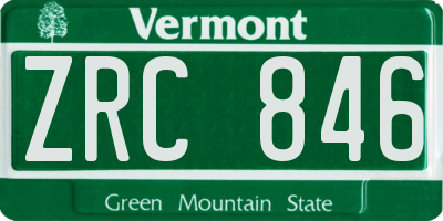 VT license plate ZRC846