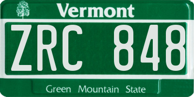 VT license plate ZRC848