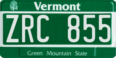 VT license plate ZRC855