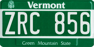 VT license plate ZRC856