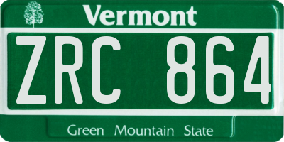 VT license plate ZRC864