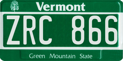VT license plate ZRC866