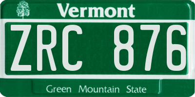 VT license plate ZRC876