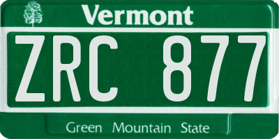 VT license plate ZRC877