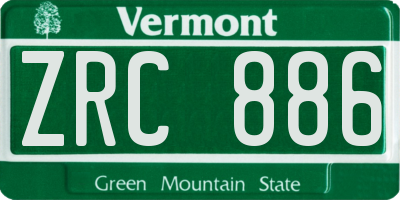 VT license plate ZRC886