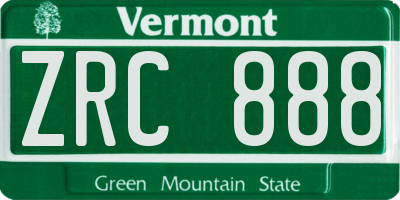 VT license plate ZRC888