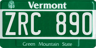 VT license plate ZRC890