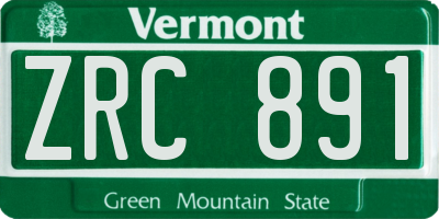 VT license plate ZRC891