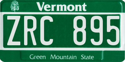 VT license plate ZRC895