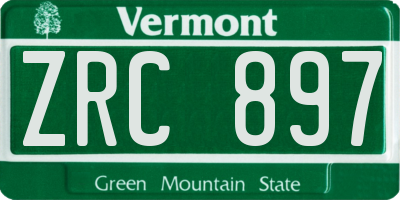 VT license plate ZRC897