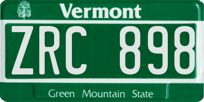 VT license plate ZRC898