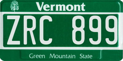 VT license plate ZRC899