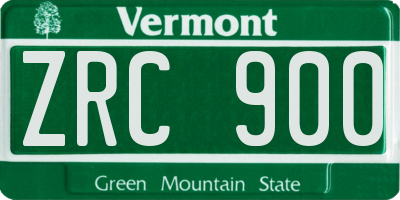 VT license plate ZRC900