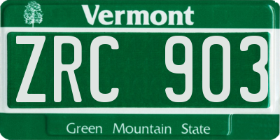 VT license plate ZRC903