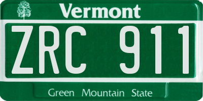 VT license plate ZRC911