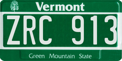 VT license plate ZRC913