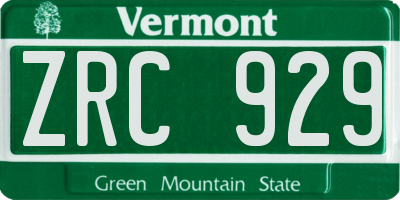 VT license plate ZRC929