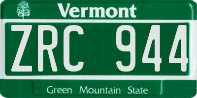 VT license plate ZRC944