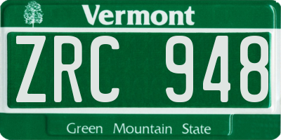 VT license plate ZRC948