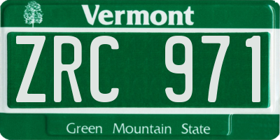 VT license plate ZRC971