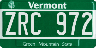 VT license plate ZRC972