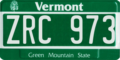 VT license plate ZRC973